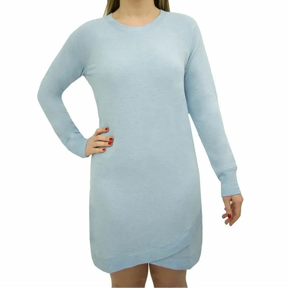 ACTIVE LIFE Modal Tunic Crossover Hem‎ Dress in Chambray - Picture 1 of 6